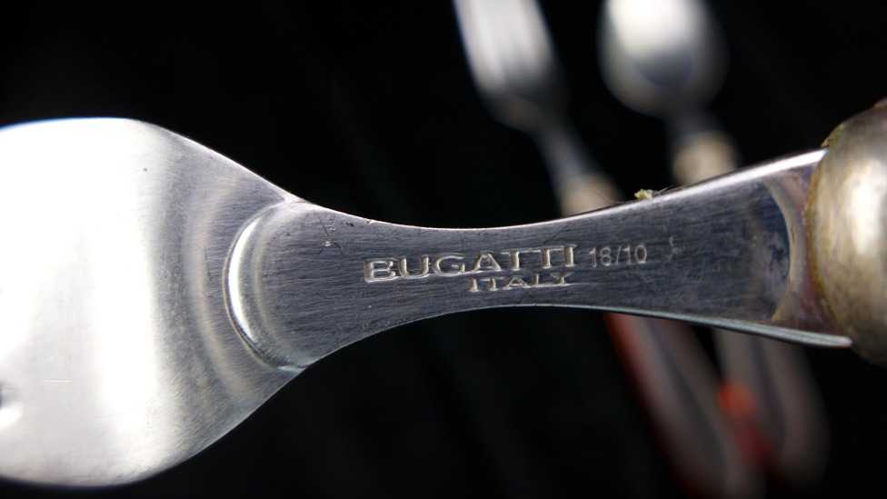 Bugatti Vietri Tortoise Aladdin Lattice Knife, Fork, Table Spoon, 18/10