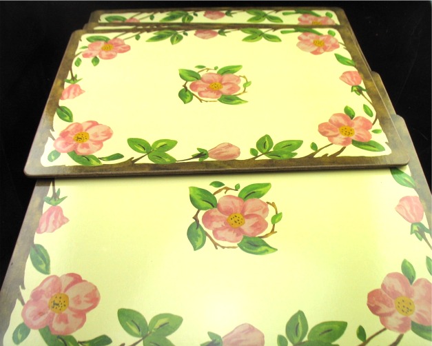 6 Franciscan Desert Rose Cork Backed Hard Placemats eBay