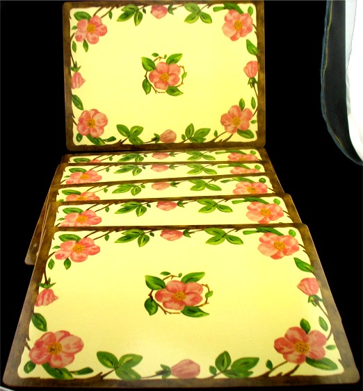 6 Franciscan Desert Rose Cork Backed Hard Placemats eBay